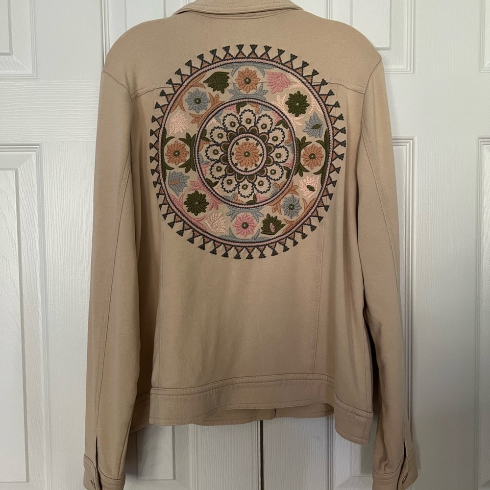 Coldwater Creek jacket with embroidery on back